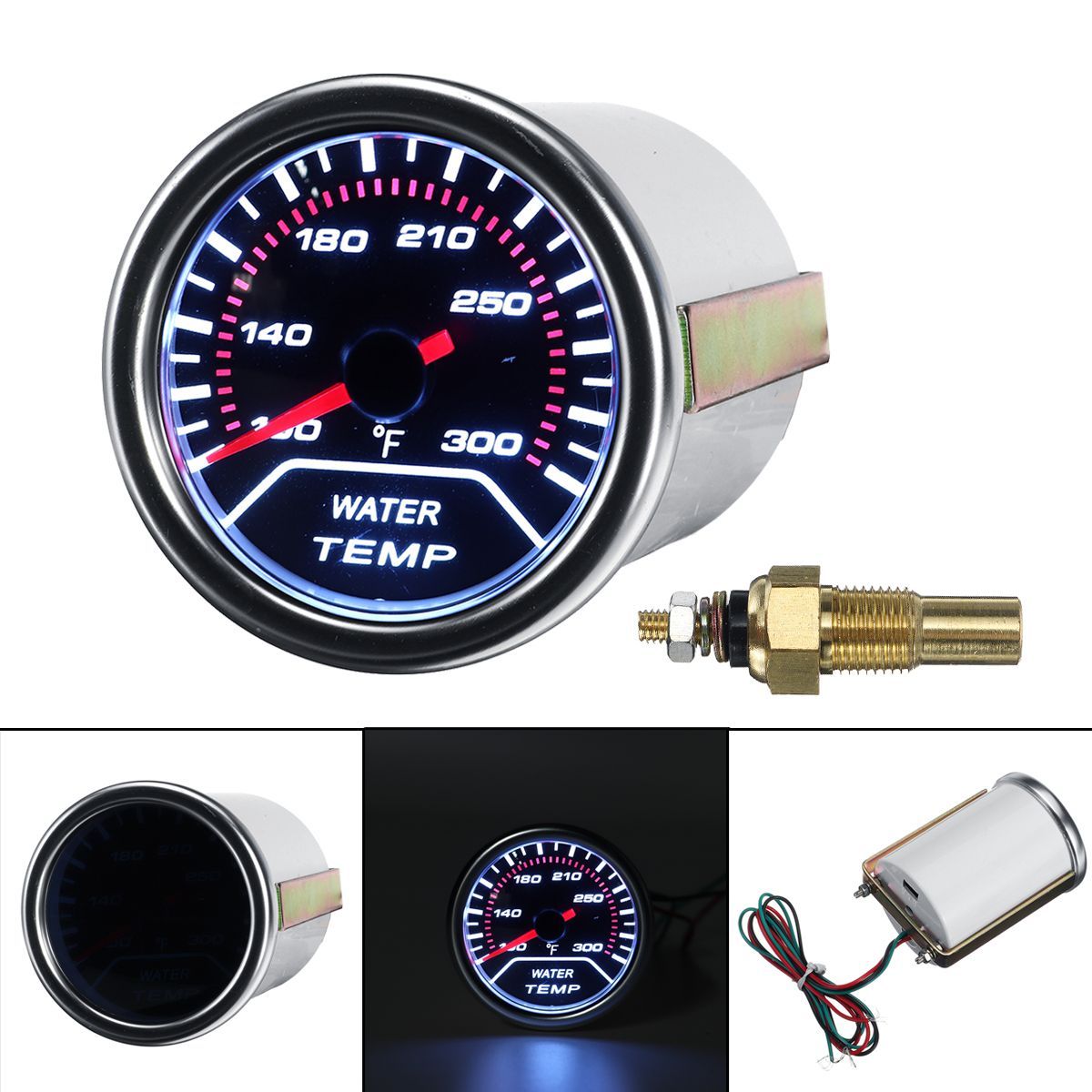 Universal-2-Inch-Car-Water-Temperature-Gauge-Meter-Smoked-Tint-Fahrenheit-Unit-1638988