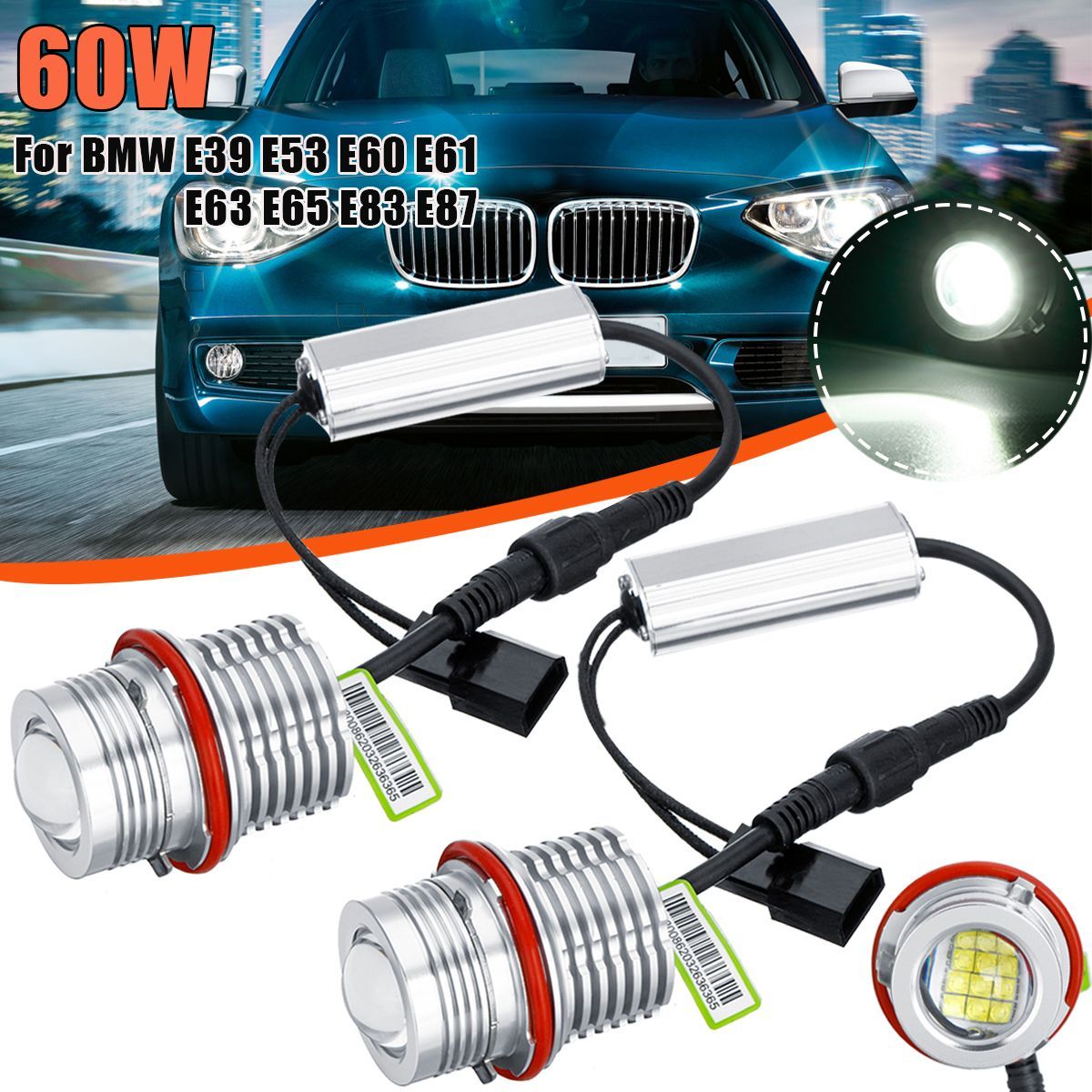 2PCS-60W-Angel-Eyes-Halo-Ring-LED-Headlights-Bulbs-6000K-with-Decoder-For-BMW-E39-E53-E60-E61-E63-E6-1614889