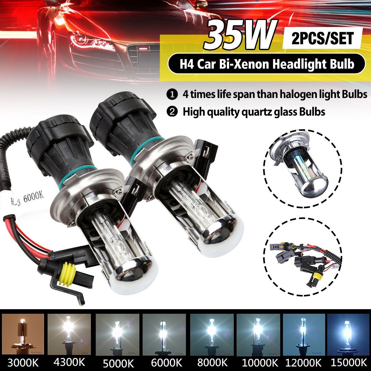 2Pcs-35W-H4-HID-Car-Headlight-Bi-xenon-HiLo-Dual-Beam-Bulbs-12V-3000K-15000K-1675822
