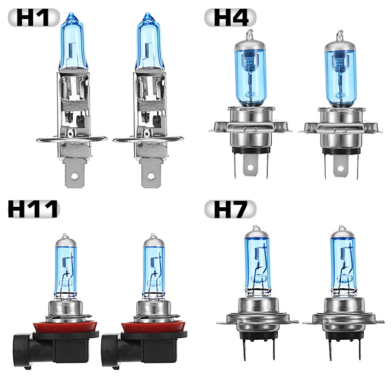 2Pcs-Car-Halogen-Headlights-HOD-Fog-Bulbs-Lamps-H1-H4-H7-H11-12V-100W-7200LM-6000K-1276637