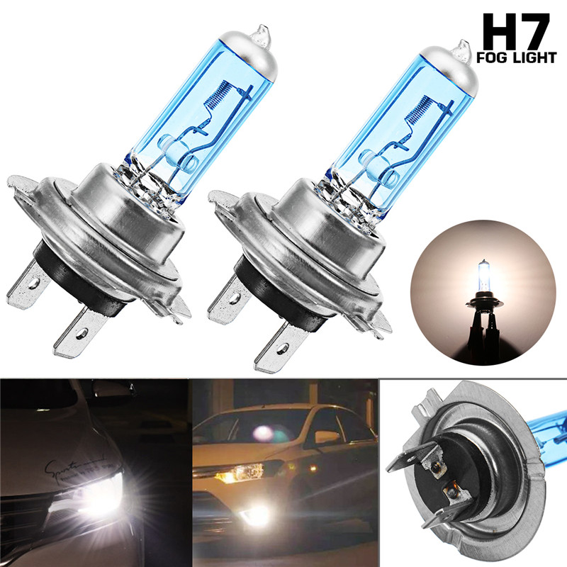 2Pcs-Car-Halogen-Headlights-HOD-Fog-Bulbs-Lamps-H1-H4-H7-H11-12V-100W-7200LM-6000K-1276637