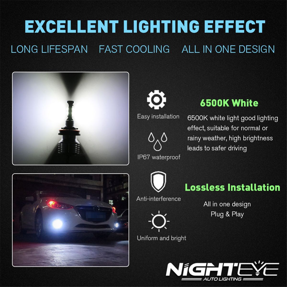 2Pcs-NIGHTEYE-A349-F1-Car-LED-Headlight-Bulb-50W-8000LM-Fog-Light-6500K-Lamps-9005-9006-H4-H7-H11-1202487