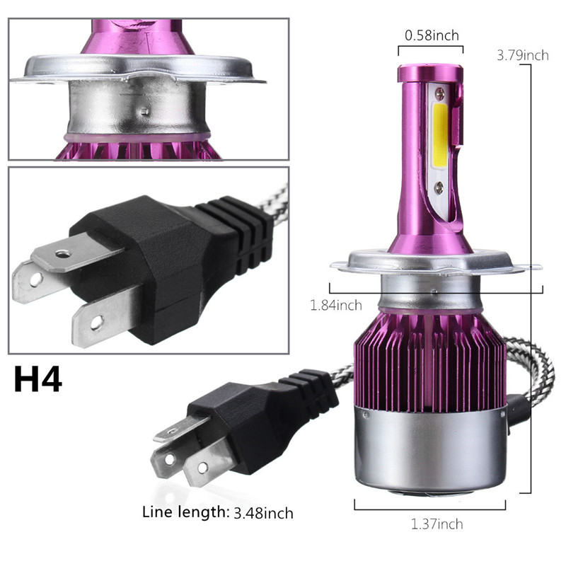 60W-7200LM-COB-LED-Car-Headlights-Bulbs-Fog-Lamps-H4-H11-90059006-9-32V-6500K-White-1421780