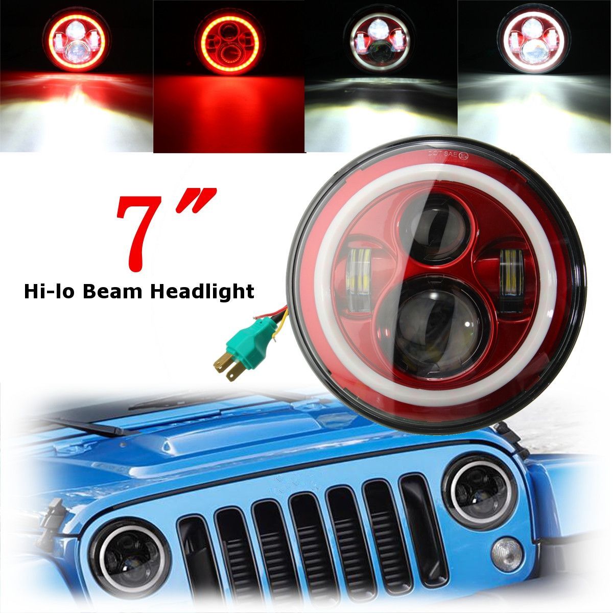 7Inch-H4-LED-Headlights-Hi-Lo-Beam-Light-Halo-Angle-Eyes-for-Wrangler-1406069