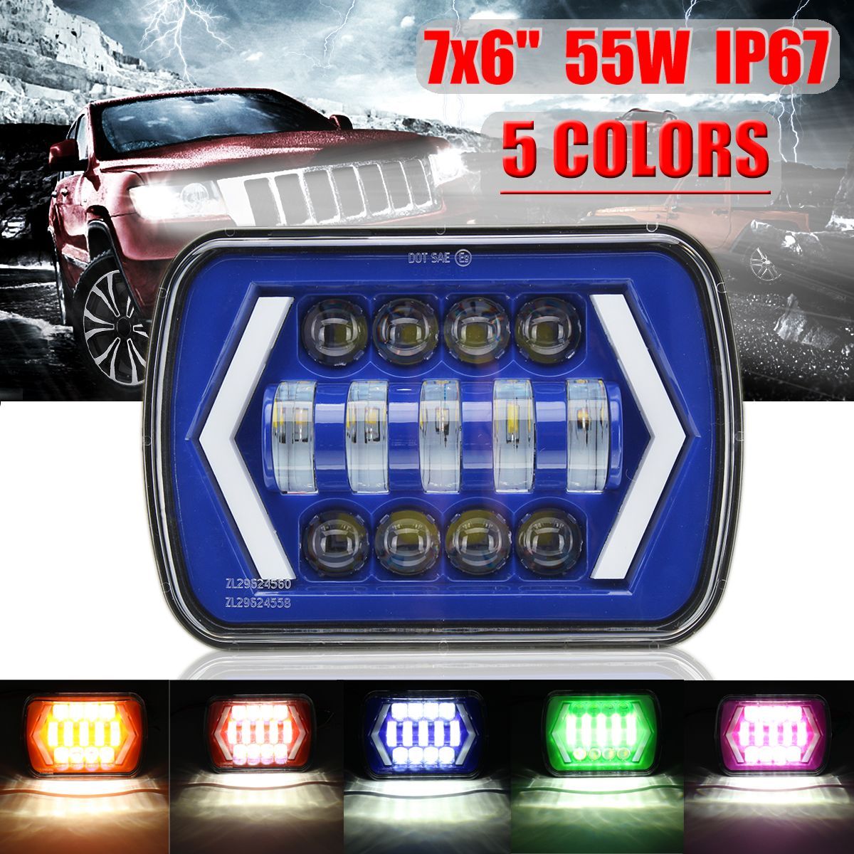 7X6Inch-H4-LED-Car-Headlights-Hi-Lo-Combo-Beam-Halo-DRL-55W-for-Jeep-Cherokee-Pickup-1274606
