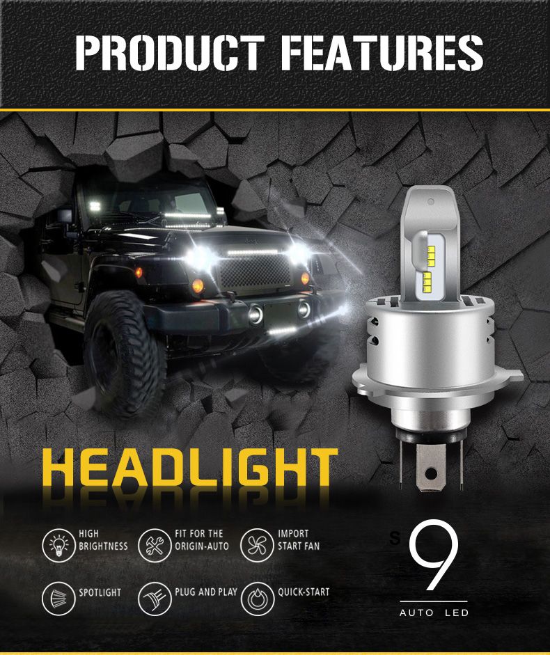 9S-Car-LED-Headlights-Bulbs-Fog-Lamp-H1-H4-H7-IP68-100W-12000LM-6500K-White-2PCS-1435827