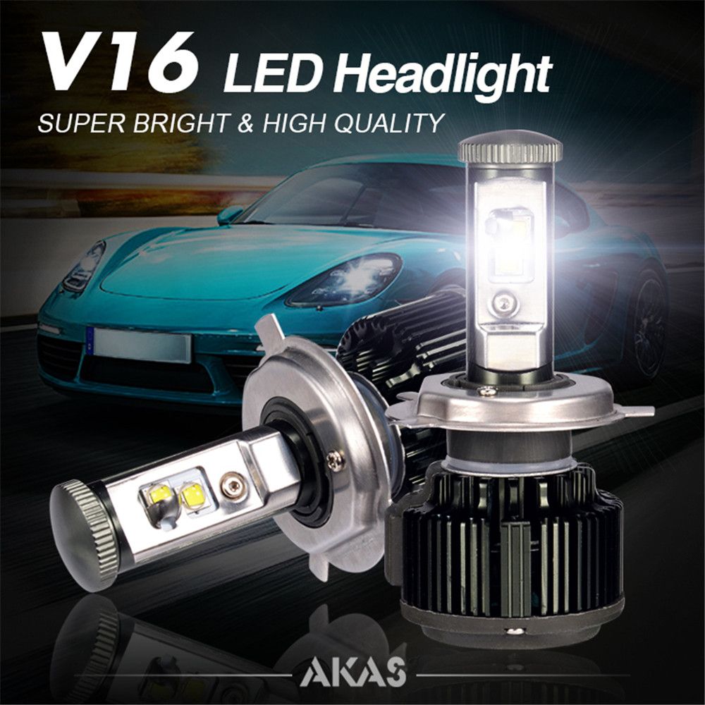 AKAS-V16-LED-Car-Headlights-Bulbs-60W-6000LM-H1-H3-H4-H7-H11H8H9-9005-9006-6000K-White-1324229