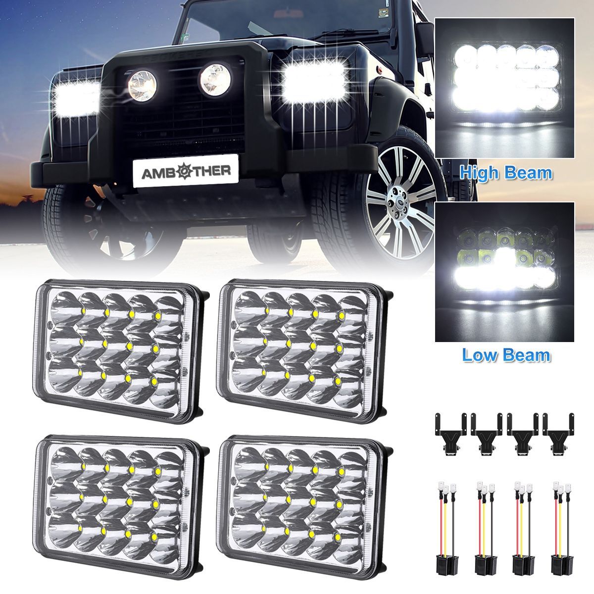 AMBOTHER-4PCS-4x6-Inch-Rectangular-LED-Headlights-Bulb-12V-6000K-White-H4651-H4652-H4656-H4666-H6545-1329288