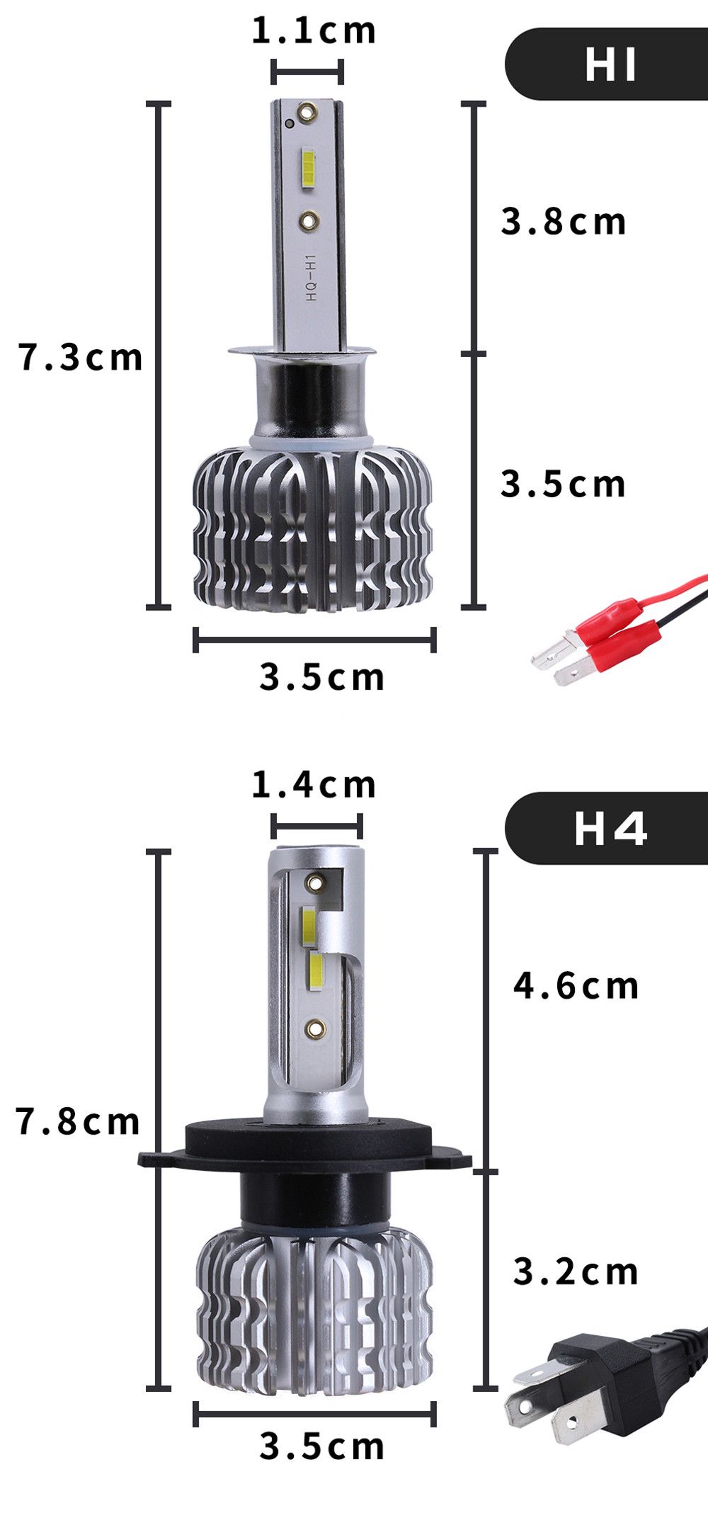 CNSUNNYLIGHT-K1-CSP-LED-Car-Headlights-Fanless-Bulbs-H1-H4-H7-H8H9H11-9005-9006-50W-8000LM-6000K-Whi-1624815