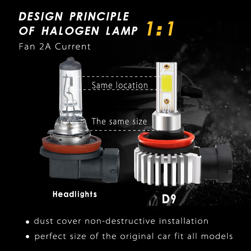 D9-60W-8000LM-COB-LED-Car-Headlights-Bulbs-Fog-Lamp-H1-H3-H4-H7-H11-9005-9006-6000K-Replace-Xenon-HI-1462885