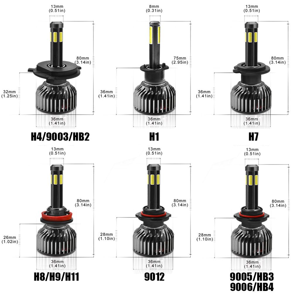 F2-COB-LED-Car-Headlights-9005-9006-H4-H7-H11-H1-Bulbs-Fog-Lamps-55W-6500LM-6500K-2PCS-1579151