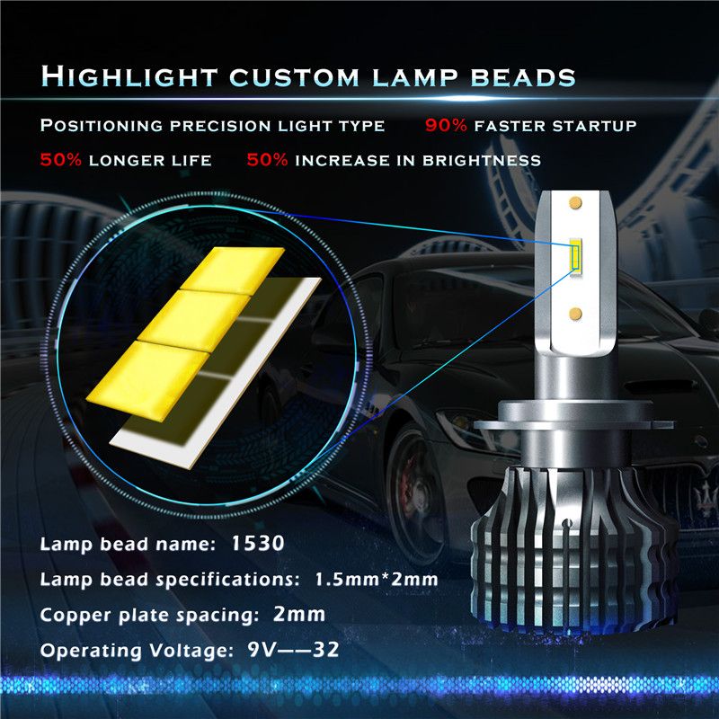 F3-Car-LED-Headlights-Bulbs-120-Degree-Lighting-6000K-12V-3000LM-Waterproof-9005-9006-H1-H11-H7-2Pcs-1610728