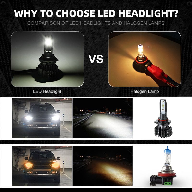 F3-Car-LED-Headlights-Bulbs-120-Degree-Lighting-6000K-12V-3000LM-Waterproof-9005-9006-H1-H11-H7-2Pcs-1610728