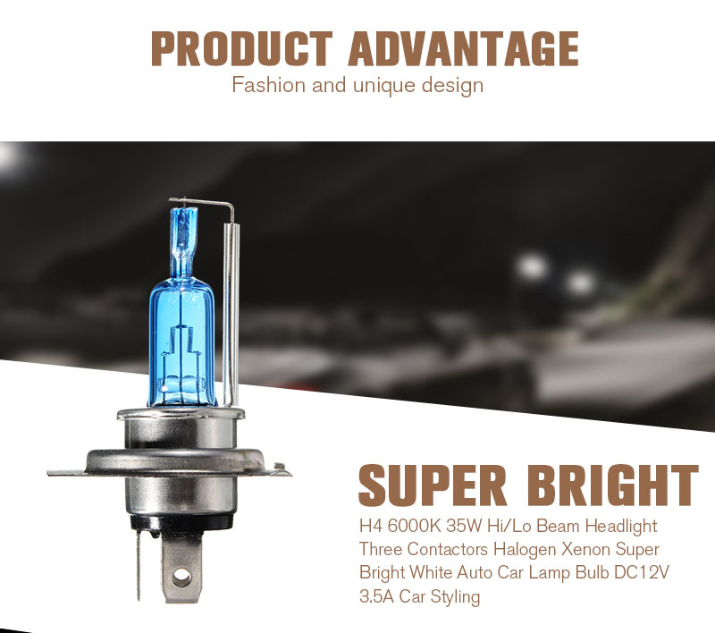 H4-Car-Halogen-Headlights-High-Low-Combo-Beam-Bulb-DC12V-35W-6000K-White-1Pcs-1057013