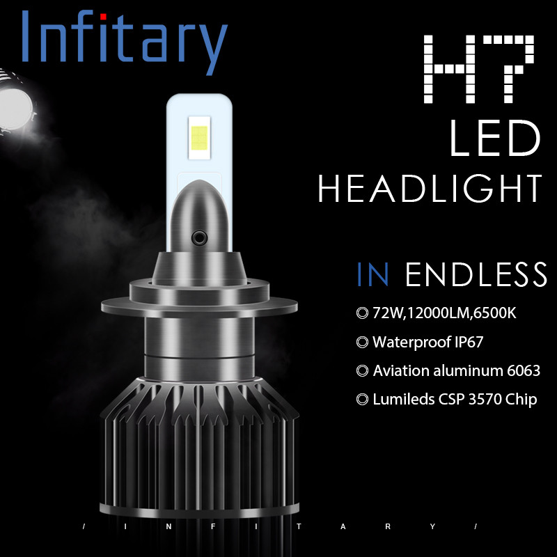 Infitary-V2-Car-CSP-LED-Headlights-H1-H3-H4-H7-H11-9005-9006-Fog-Light-72W-12000LM-6500K-White-Super-1735499