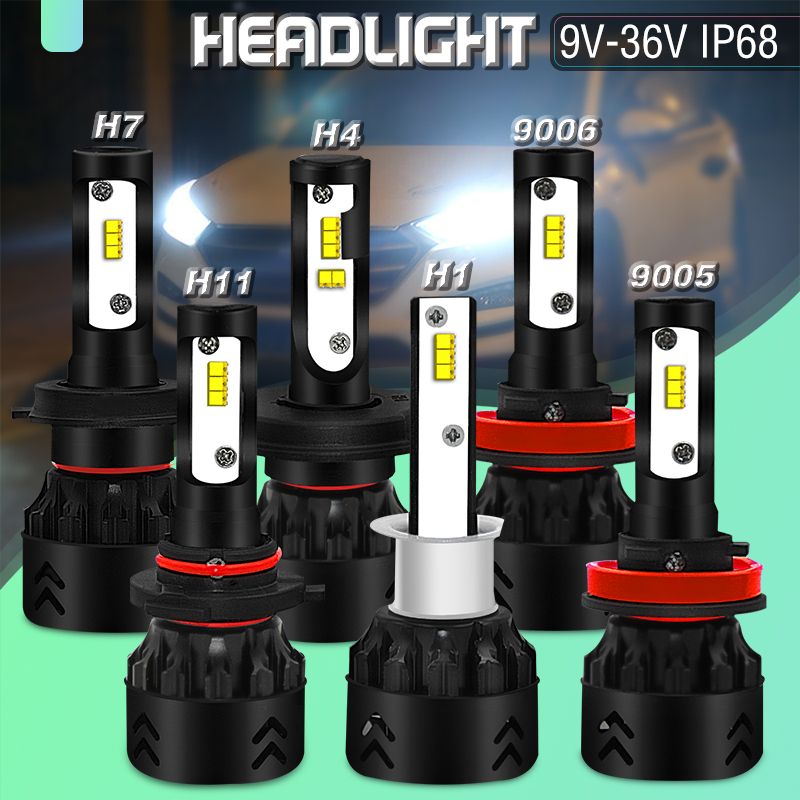 Mini8-Car-LED-Headlights-Bulbs-Fog-Lamps-H1-H4-H7-H8H9H11-9005-9006-6000K-White-2PCS-1449321