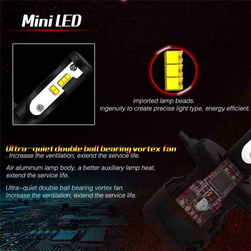 Mini8-Car-LED-Headlights-Bulbs-Fog-Lamps-H1-H4-H7-H8H9H11-9005-9006-6000K-White-2PCS-1449321