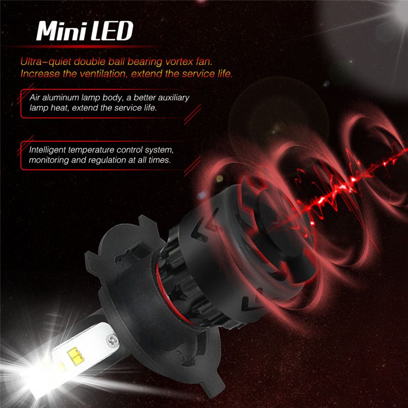 Mini8-Car-LED-Headlights-Bulbs-Fog-Lamps-H1-H4-H7-H8H9H11-9005-9006-6000K-White-2PCS-1449321