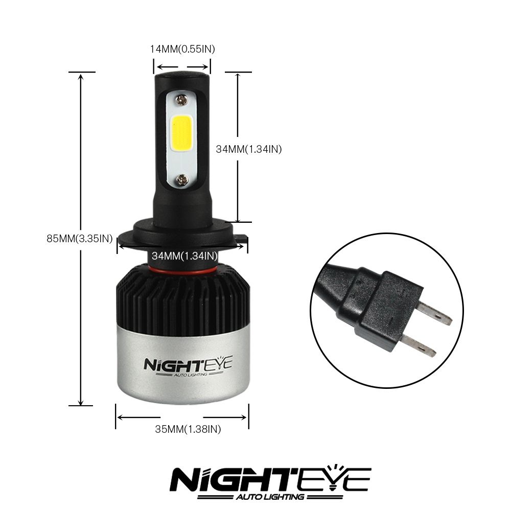 NightEye-2PCS-S2-COB-LED-Car-Headlights-Bulbs-Fog-Light-H7-72W-9000LM-6500K-White-1767271