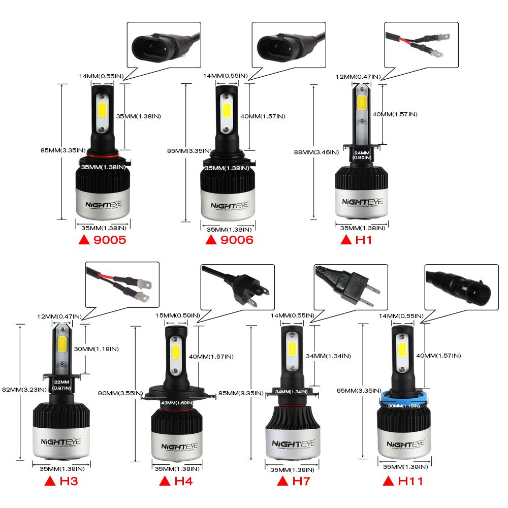 NightEye-S2-COB-LED-Car-Headlights-Bulbs-Fog-Light-H1-H4-H7-H11-9005-9006-72W-9000LM-6500K-White-2Pc-1103025