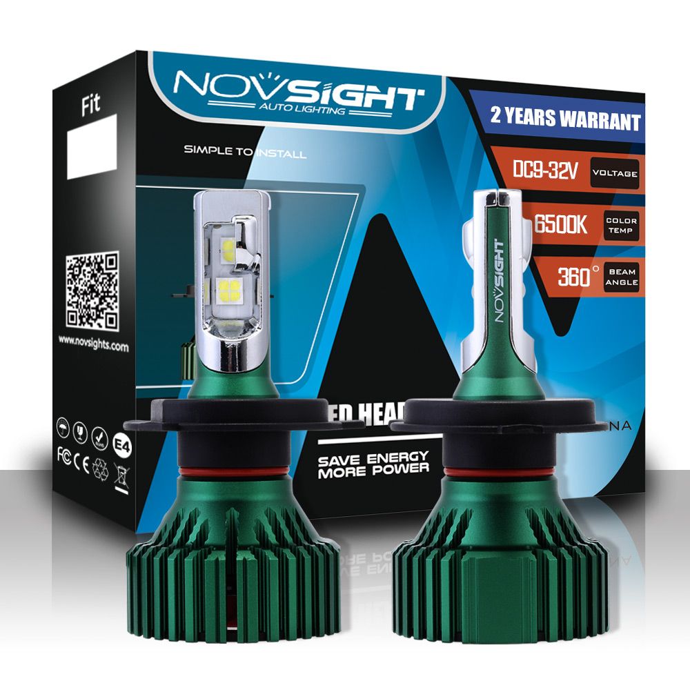 NovSight-A384-N8-LED-Car-Headlights-Bulbs-60W-16000LM-H4-H7-H11-9005-9006-6500K-White-1311329