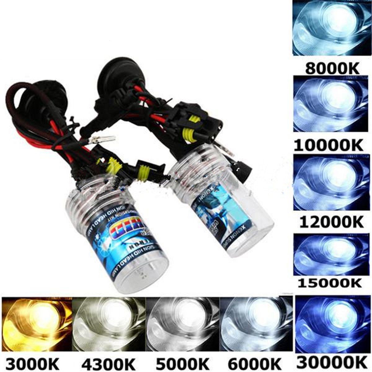 Pair-12V-55W-H7-HID-Car-Headlights-Xenon-Lamp-Bulbs-3000K-30000K-4600LM-2600LM-1060328