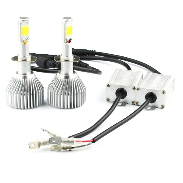 Pair-22W-6000K-H1-H3-880-COB-LED-Hi-Lo-Beam-Headlight-Car-Upgrade-Conversion-Lamp-Pure-White-1105192