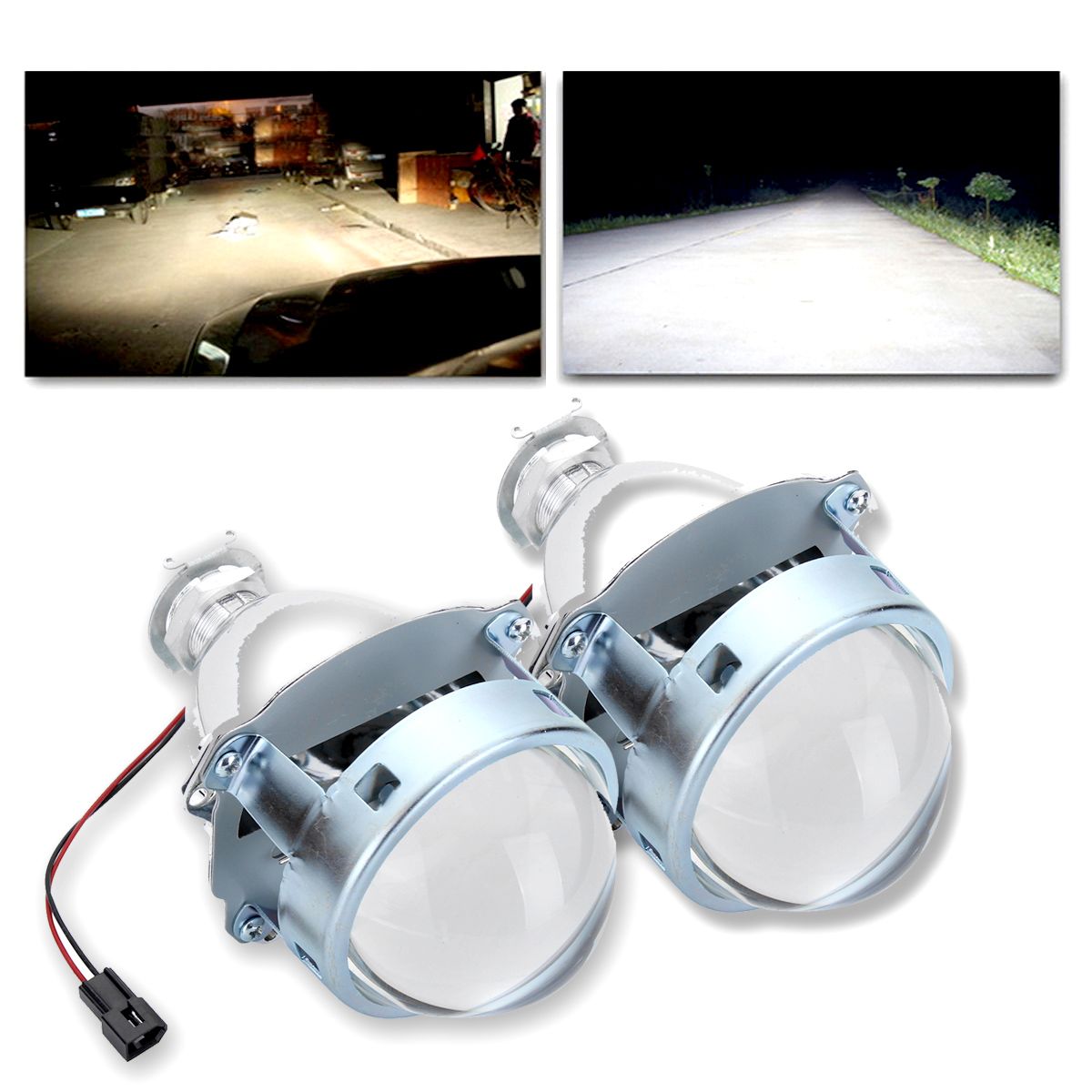 Pair-3Inch-HID-Bi-Xenon-Projector-Lens-Headlights-Shroud-H1-H4-H7-Car-Headlight-Retrofit-1298797