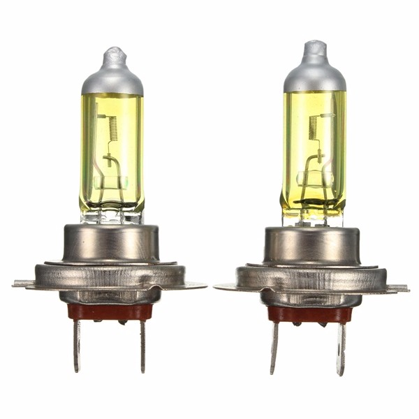 Pair-55W-12V-H7-Amber-Xenon-Headlight-High-Beam-Halogen-Light-Lamp-Bulbs-1107762