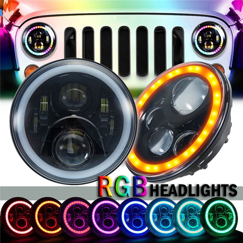 Pair-7-Inch-19-RGB-LED-Car-Headlights-IP67-Built-in-Lamp-Automatic-Change-Halo-Angel-Eyes-for-the-Je-1538287