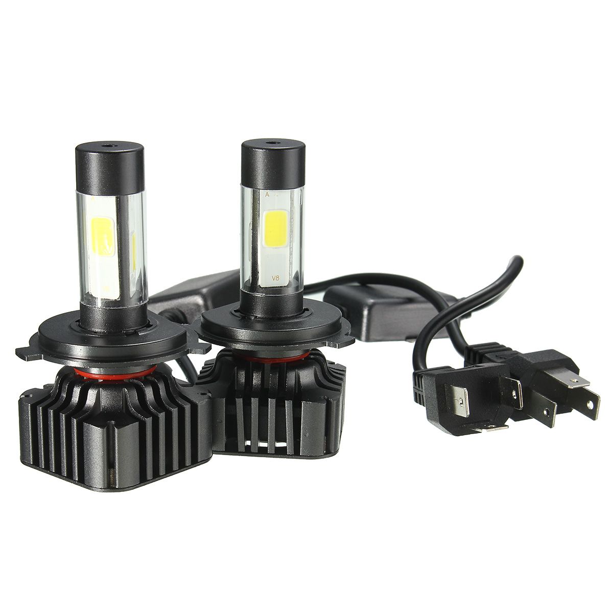 Pair-V8-40W-4800LM-6000K-White-Car-COB-LED-Headlights-H4-H7-H8H11-H13-9004-9005-9006-1104849