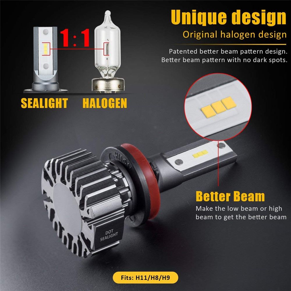 SEALIGHT-S1-Car-CSP-LED-Headlights-Bulbs-H11-H4-H7-9005-9006-High-Low-Beam-Fog-Light-80W-6000LM-6000-1549039