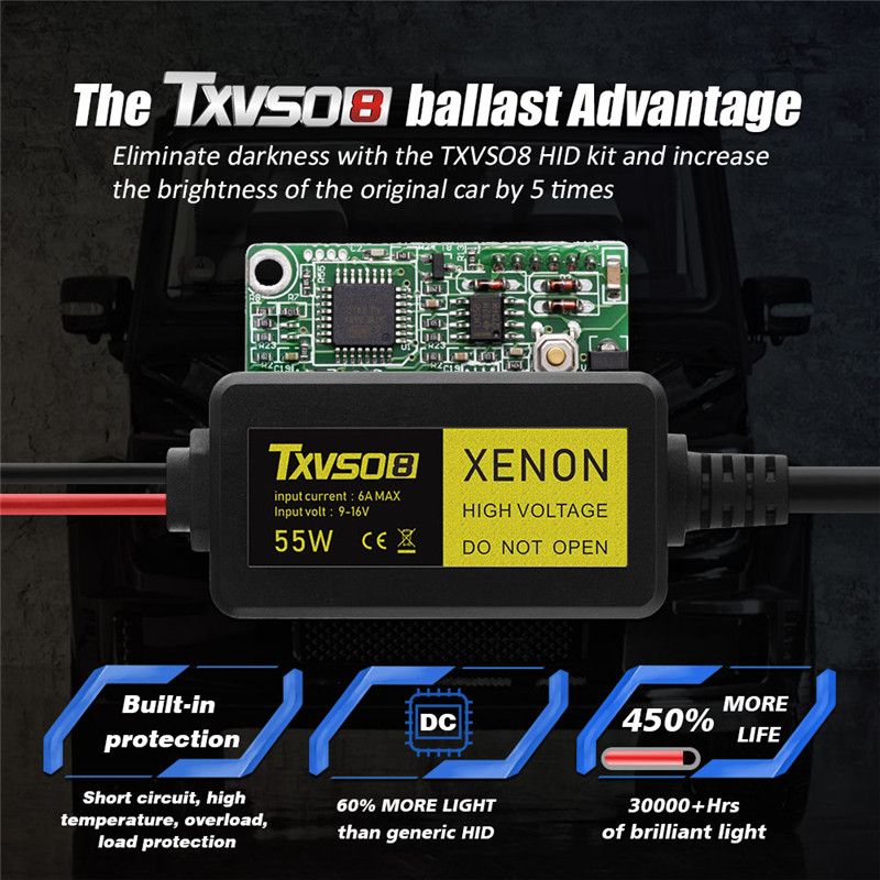 TVSO8-H7-Car-HID-Xenon-Headlights-Bulbs-Conversion-KIT-55W-DC-9-16V-5500LM-5000K6000K8000K-IP68-2Pcs-1564220