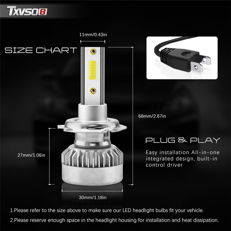 TXVSO8-G1-COB-LED-Car-Headlights-Bulbs-H7-H11-H1-9012-9006-9005-Fog-Lights-110W-20000LM-6000K-White--1571681