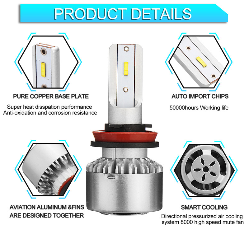 X6-60W-4000LM-LED-Car-Headlights-Bulb-Fog-Lamp-H1-H3-H4-H7-H8-H9-H10-H11-H16-9005-9006-PSX-1312938