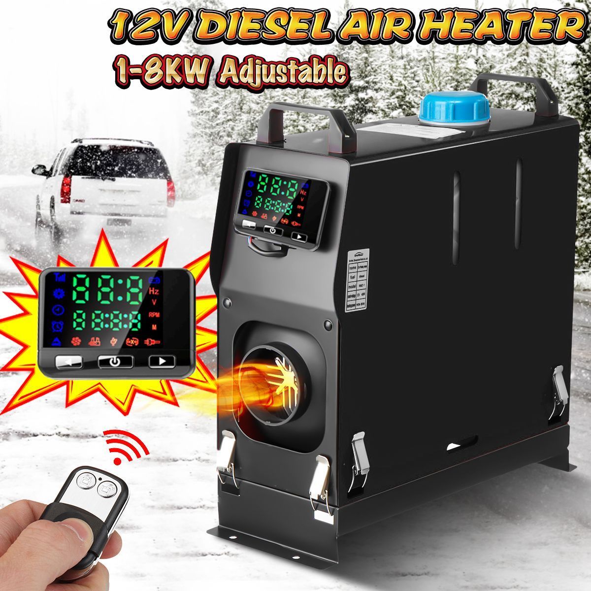 1-8KW-Adjustable-12V-Diesel-Air-Heater-Parking-Heater-One-hole-LCD-Switch-Remote-Control-Integrated--1586616