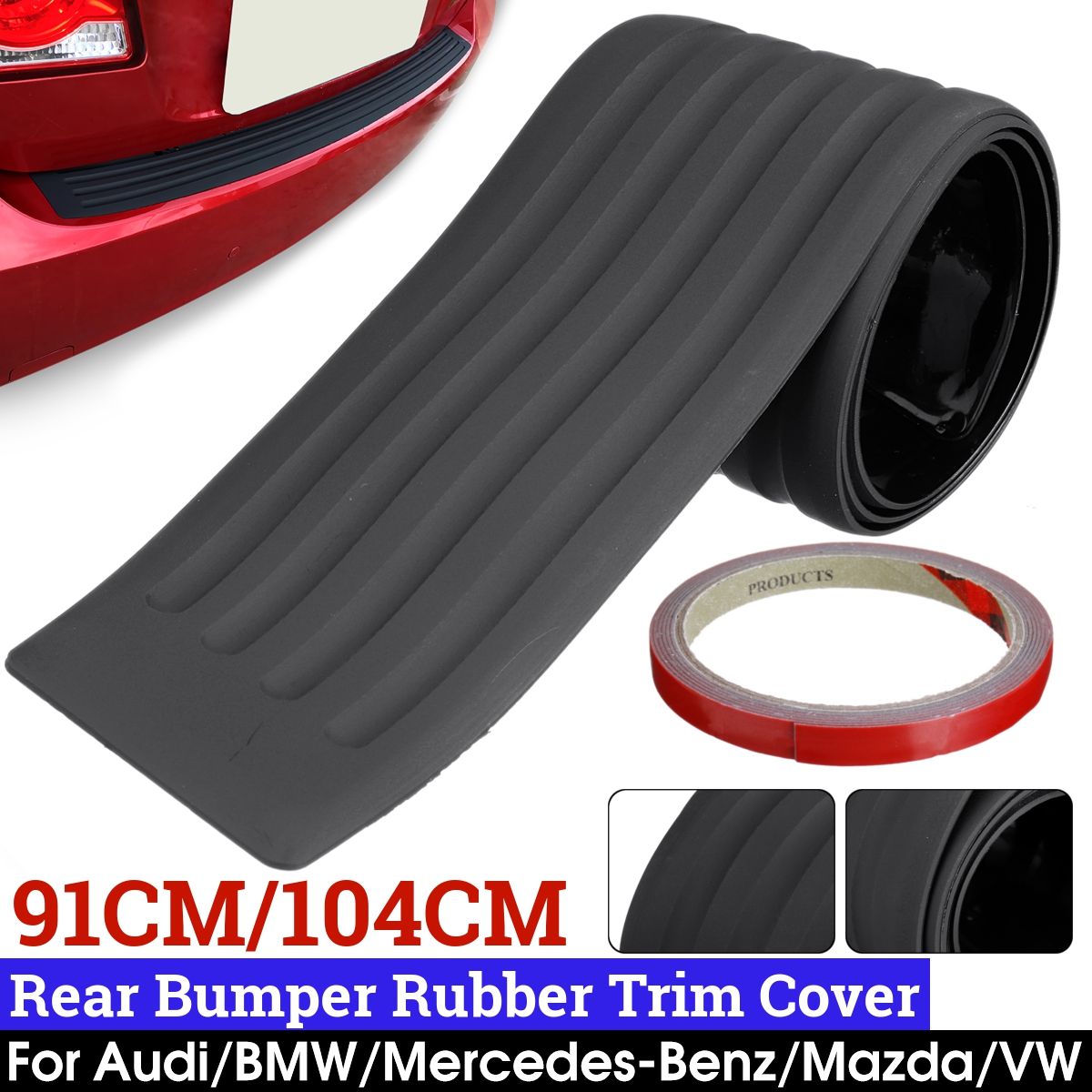 104Cm-Car-Rear-Bumper-Sill-Body-Guard-Protector-Rubber-Trim-Cover-Strip-Scratch-Plate-1659503
