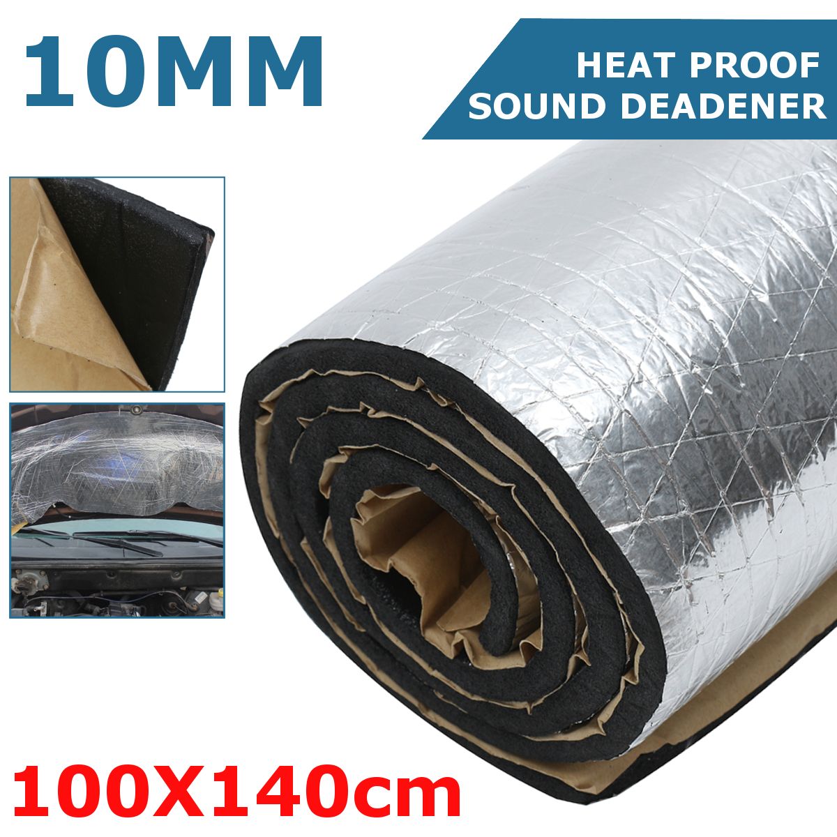 10mm-Car-Deadener-Heat-Sound-Proofing-Insulation-Hood-Exhaust-Muffler-100x140cm-1189260