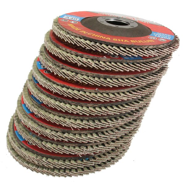 10pcs-Polishing-Wheel-Film-Angle-Grinder-115mm-Flap-Sanding-Discs-222mm-Bore-40-Grit-1014268