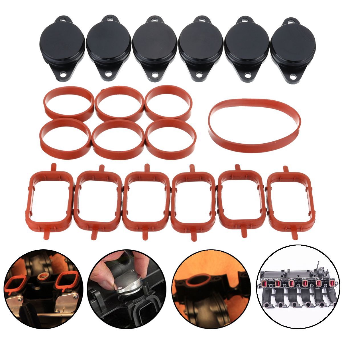 19PCS-32mm-Aluminum-Swirl-Flap-Exhaust-Pipe-Repair-Kit-11617790198-For-BMW-E39-E46-E53-E60-1239677