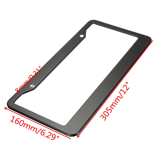 2-Pcs-Black-Metal-Stainless-Steel-License-Plate-Frames-With-Screw-Caps-Tag-Cover-1035269