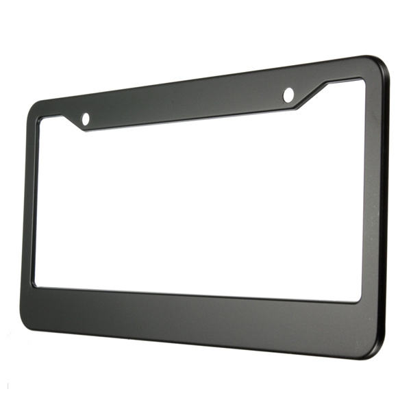 2-Pcs-Black-Metal-Stainless-Steel-License-Plate-Frames-With-Screw-Caps-Tag-Cover-1035269