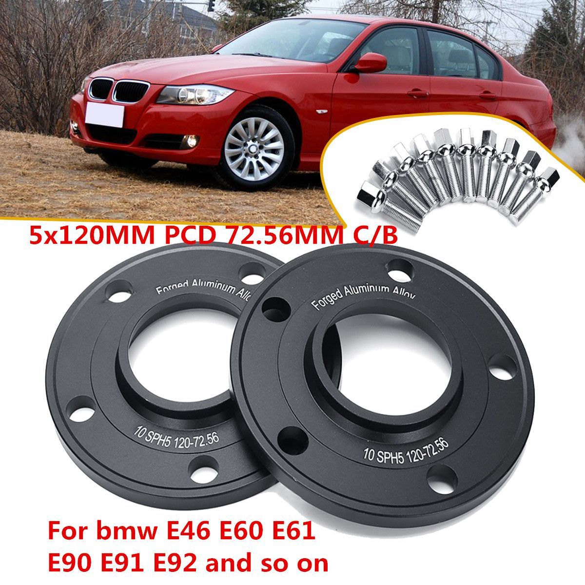 2PCS-5x120-PCD-10mm-Hubcentric-Alloy-7256mm-Aluminum-Wheel-Spacer-Shims-Adapter-Suit-for-BMW-E46-E90-1542014