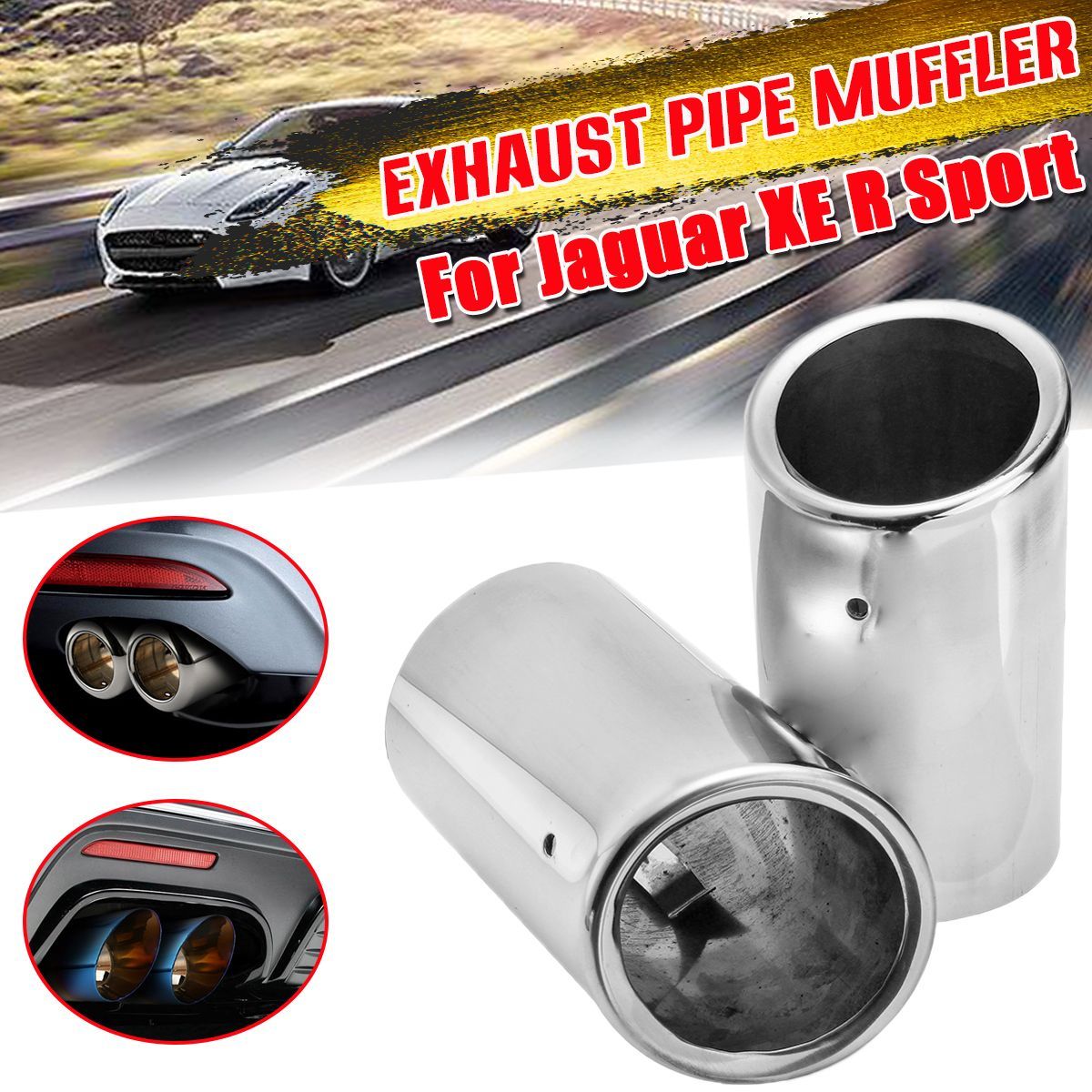 2PCS-Stainless-Steel-Exhaust-Pipe-Muffler-Tail-Tip-Pipe-For-Jaguar-XE-R-Sport-1701199