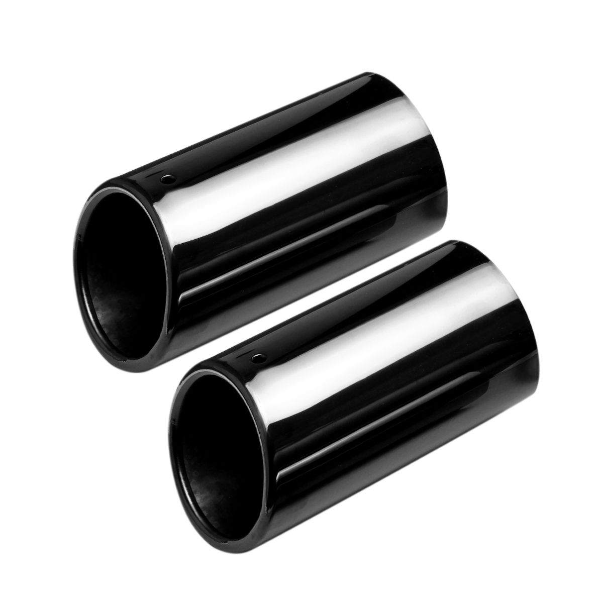 2Pc-Titanium-Black-Exhaust-Muffler-Tail-Pipe-Tip-For-BMW-E90-E92-325i-328i-06-10-1460990