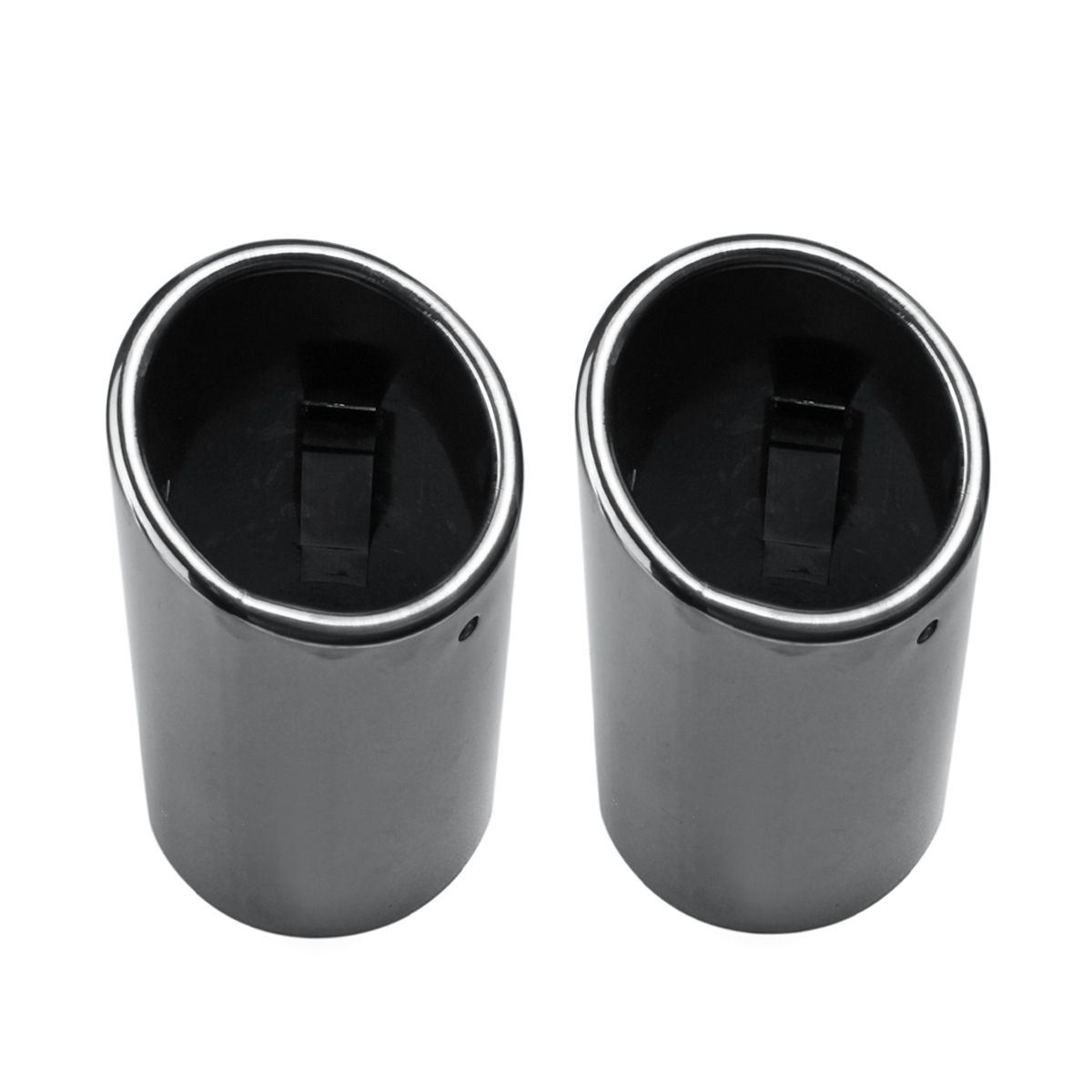 2Pc-Titanium-Black-Exhaust-Muffler-Tail-Pipe-Tip-For-BMW-E90-E92-325i-328i-06-10-1460990