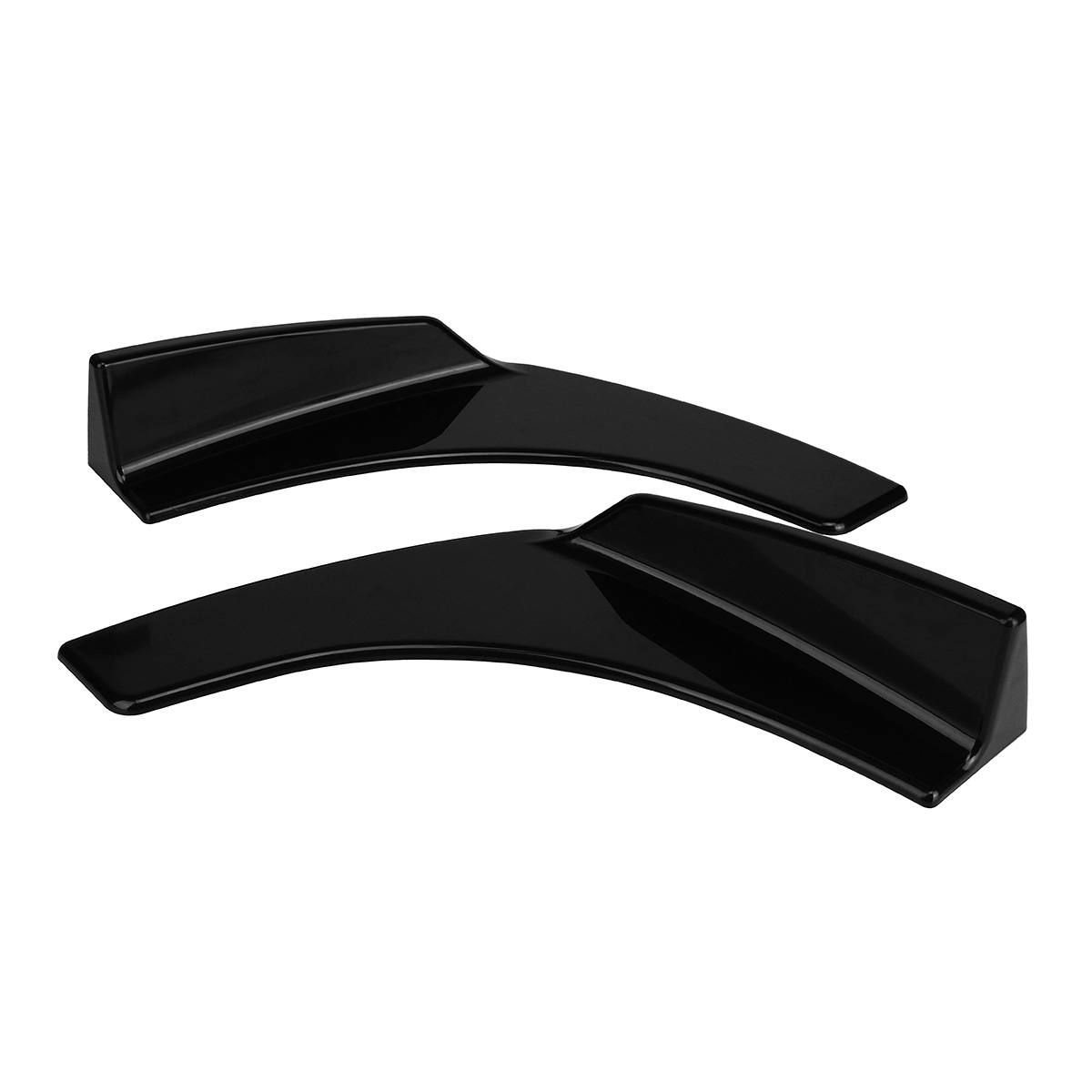 2Pcs-Black-Car-Front-Deflector-Spoiler-Splitter-Diffuser-Bumper-Protector-Canard-Lip-New-1460203