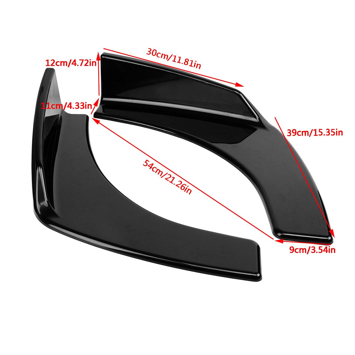 2Pcs-Black-Car-Front-Deflector-Spoiler-Splitter-Diffuser-Bumper-Protector-Canard-Lip-New-1460203