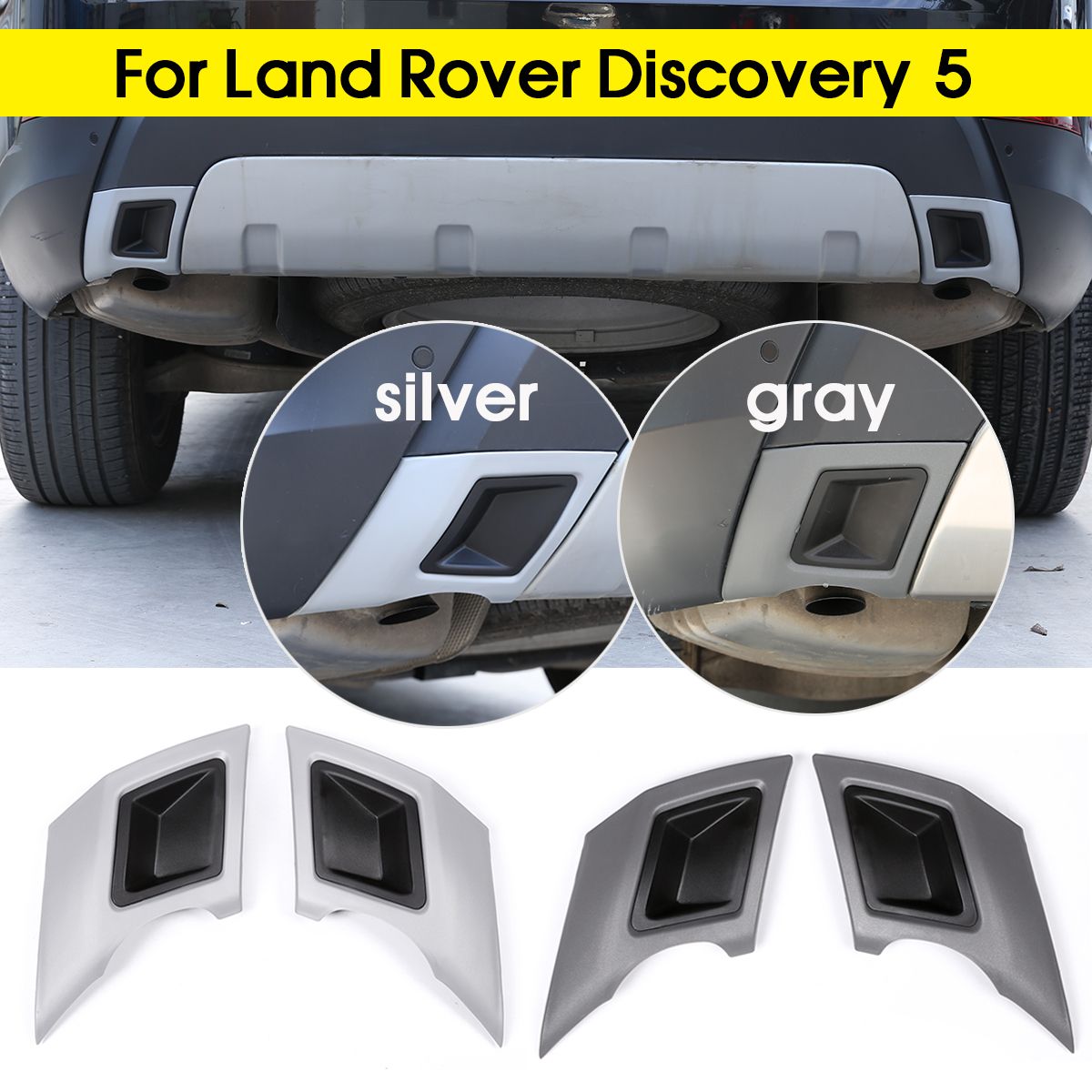 2Pcs-Car-Rear-Bumper-Exhaust-Pipe-Cover-Trim--Bumper-Protector-Gray-Silver-For-Land-Rover-Discovery-1556152