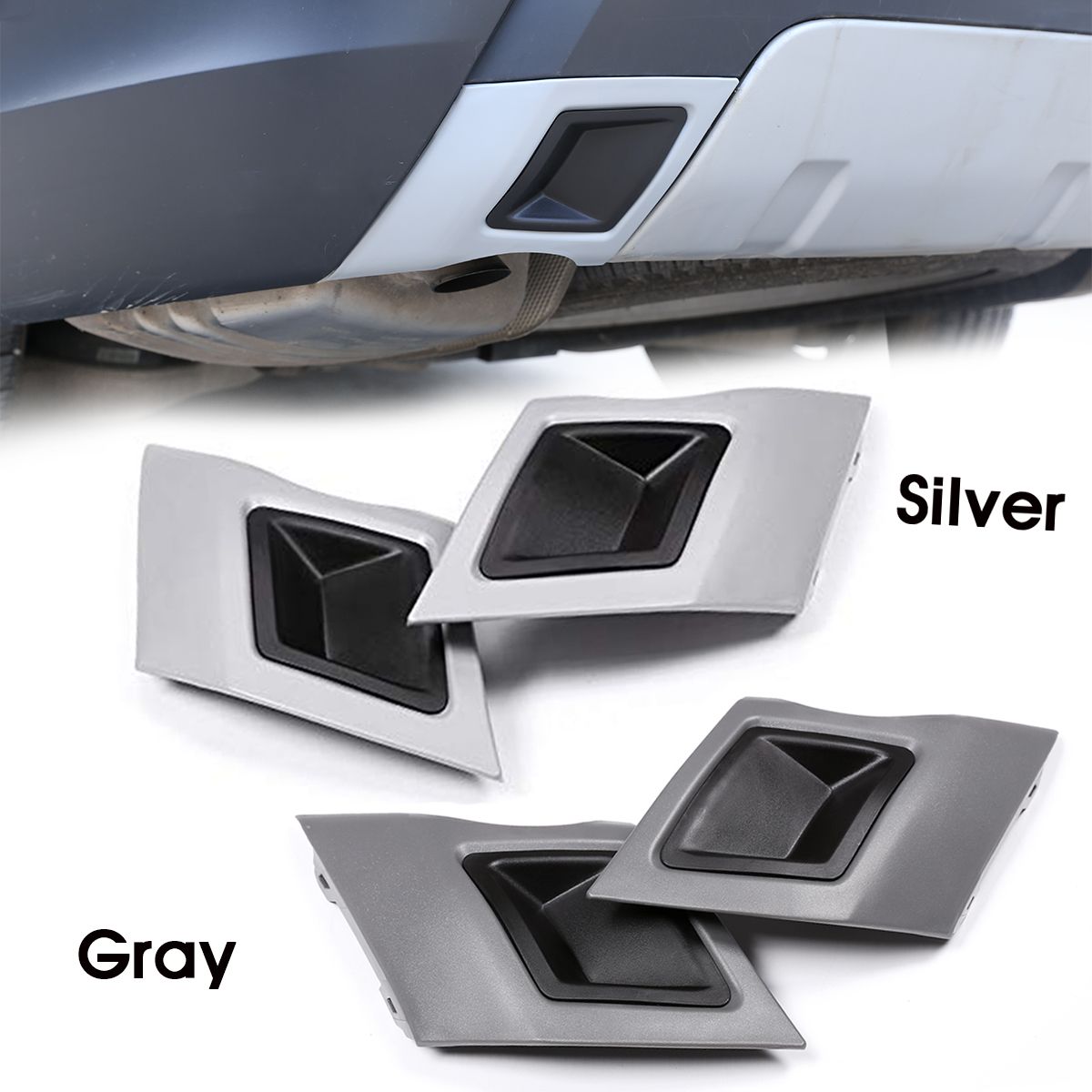 2Pcs-Car-Rear-Bumper-Exhaust-Pipe-Cover-Trim--Bumper-Protector-Gray-Silver-For-Land-Rover-Discovery-1556152